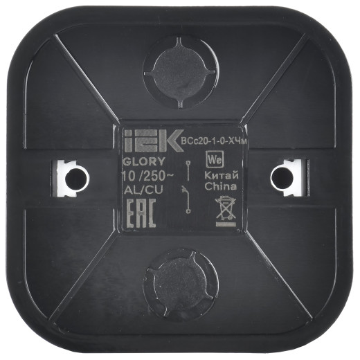 GLORY Выключ. 1-кл. самов о/у 10А ВСс20-1-0-ХЧм черн. м. IEK