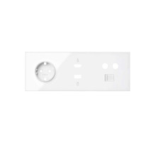 Simon 100 Белый глянец Кит 3 поста, фронт. Накладка на 1 розетку Schuko + 1 розетку TV + 1 розетку RJ45 + 1 розетку HDMI + 1 розетку USB