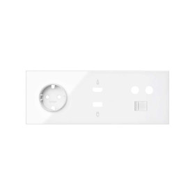 Simon 100 Белый глянец Кит 3 поста, фронт. Накладка на 1 розетку Schuko + 1 розетку TV + 1 розетку RJ45 + 1 розетку HDMI + 1 розетку USB