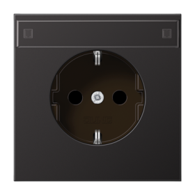 JUNG SCHUKO розетка с полем для надписи и защитой от детей, Dark
