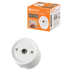 TDM Розетка TV проходная белая «Болонь»