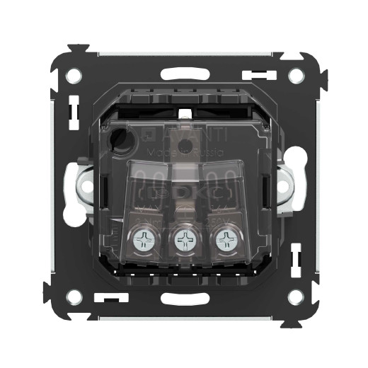 Розетка в стену, 2P+E, с з/ш, Avanti, черный матовый