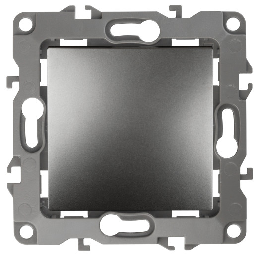 12-1111-12 ЭРА Кнопка, 10АХ-250В, Эра12, графит (10/100/3000)