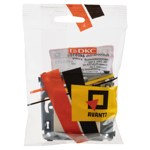 Выключатель одноклавишный в стену, Avanti, ванильная дымка