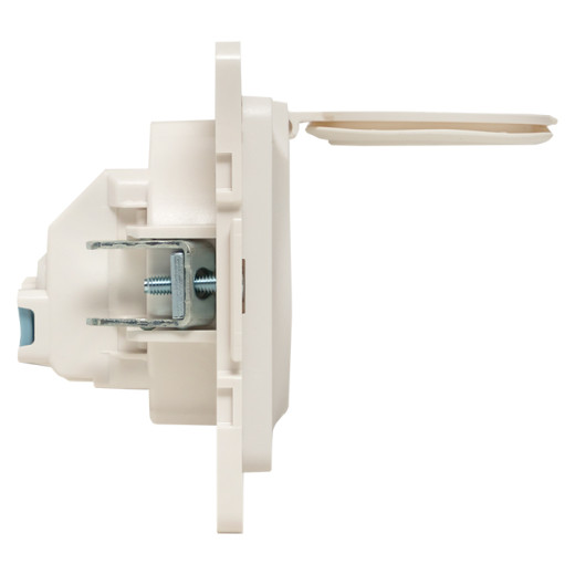 Стокгольм Механизм Розетки 1-местной с/з 16А автоматические клеммы белый с крышкой и защ. штор. IP44 EKF PROxima