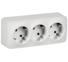 IEK GLORY Роз. 3-я с з/к без з/ш о/у 16А РС23-3-ХБм бел. м.