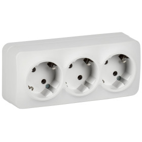 IEK GLORY Роз. 3-я с з/к без з/ш о/у 16А РС23-3-ХБм бел. м.