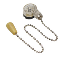 REXANT Выключатель для настенного светильника c деревянным наконечником «Silver», индивидуальная упаковка, 1 шт..