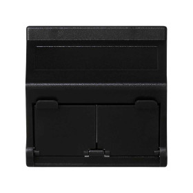 Simon Connect Графит Плата наклонная с крышками на 2 модуля MD (RJ45, оптоволокно), 45х45мм