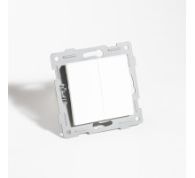 SPL Переключатель двухклавишный, 10А, 220-250V (белый)