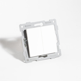 SPL Переключатель двухклавишный, 10А, 220-250V (белый)