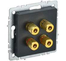 IEK BRITE BASE Черный Аудиорозетка 4-мест. РА10-БрЧ