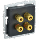 BRITE Аудиорозетка 4-мест. РА10-БрЧ черн. IEK