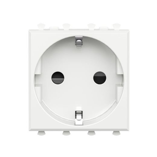 Розетка модульная, 2P+E, с з/ш, Avanti, белое облако, 2 модуля
