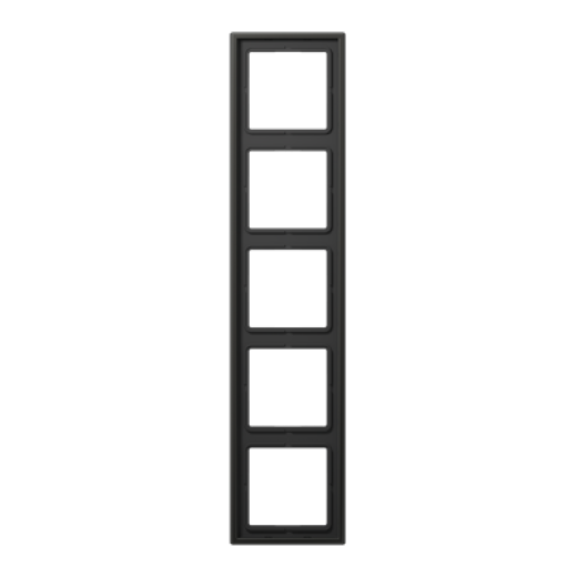 Рамка для вертикальной и горизонтальной установки, 5 постов, металл, антрацит, Aluminium