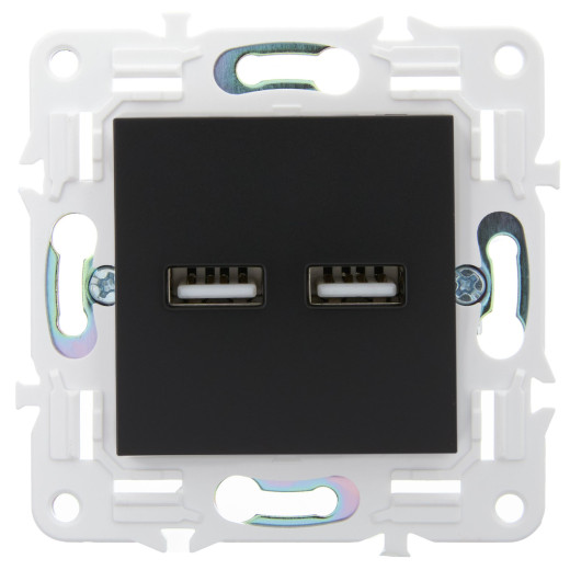 SKANDY Роз. USB A+A 3,1А SK-R15Bl черн. IEK