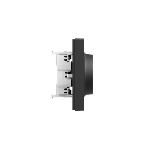 Механизм розетки двойной, 16А, с заземлением, со шторками, с рамкой, чёрный Эпика EKF