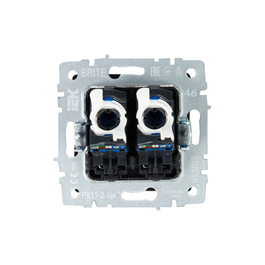 BRITE Роз. комп. 2-ая RJ45 кат.6 РК11-2-БрС сталь IEK