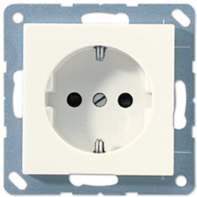 JUNG EcoProfi Бежевая Розетка с/з с защитными шторками