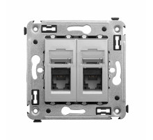 DKC Компьютерная розетка RJ-45 в стену, кат.6 двойная,