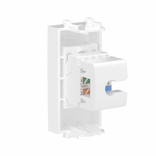 Телефонная розетка RJ-12 без шторки модульная, Avanti, белое облако, 1 модуль