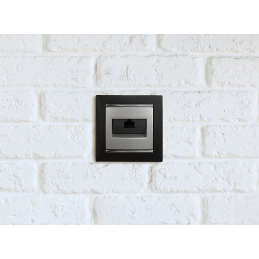 Розетка компьютерная RJ45 категория 6 UTP - Legrand Valena - с захватами - алюминий