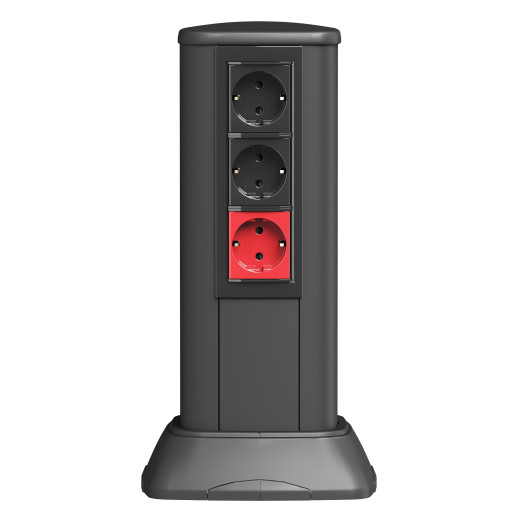 Розетка силовая 2Р+Е, со шторками, Viva, 2 мод., красная