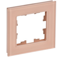 IEK BRITE DECOR Персик матовый стекло Рамка 1-мест. РУ-1-2-БрП