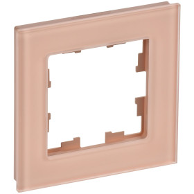 IEK BRITE DECOR Персик матовый стекло Рамка 1-мест. РУ-1-2-БрП