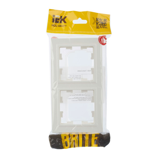 BRITE Рамка 2-мест. IP44 РУ-2-БрБ-44 бел. IEK
