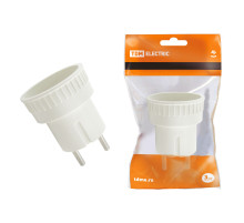 TDM Адаптер (розетка б/з - SHUKO) 6А 250В белый