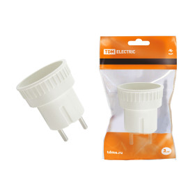 TDM Адаптер (розетка б/з - SHUKO) 6А 250В белый