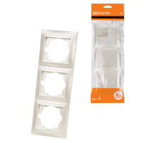 TDM Рамка 3-х постовая вертикальная перламутр 