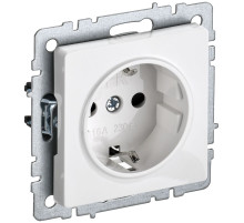 IEK BRITE BASE Белый Розетка 1-м с/з без защ штор 16А РС11-1-0-БрБ