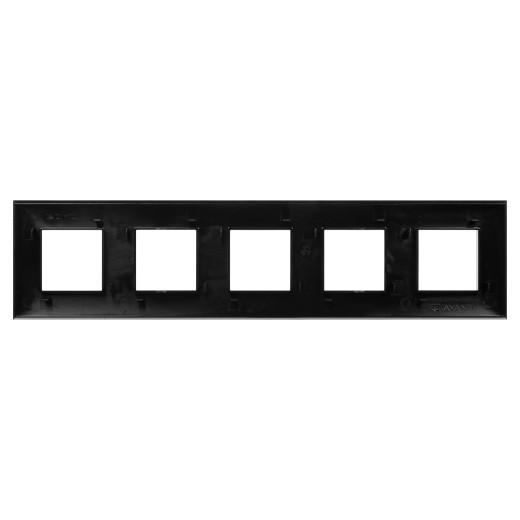 Рамка 5 постов (10 мод.), Avanti, черный квадрат