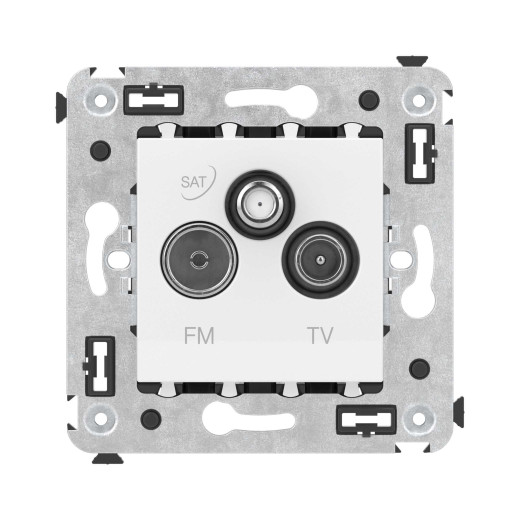 Розетка TV-FM-SAT в стену, Avanti, белое облако