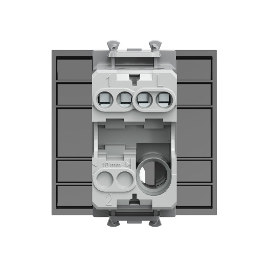 Выключатель одноклавишный модульный, Avanti, черный квадрат, 2 модуля