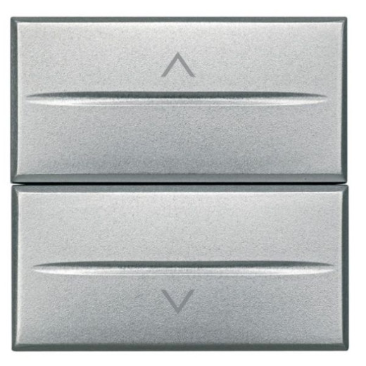 Axolute Кнопка двойная с блокировкой 1Р (NO) + 1Р (NO) 10 А 250 В~ – 2 модуля, алюминий