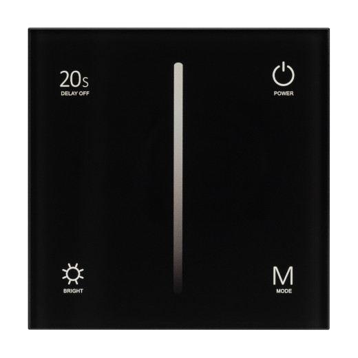 Панель SMART-P36-DIM-IN Black (230V, 1.2A, TRIAC, Sens, 2.4G) (Arlight, IP20 Пластик, 5 лет)