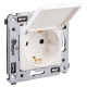 Розетка с крышкой в стену, 2P+E, с з/ш, Avanti, белое облако