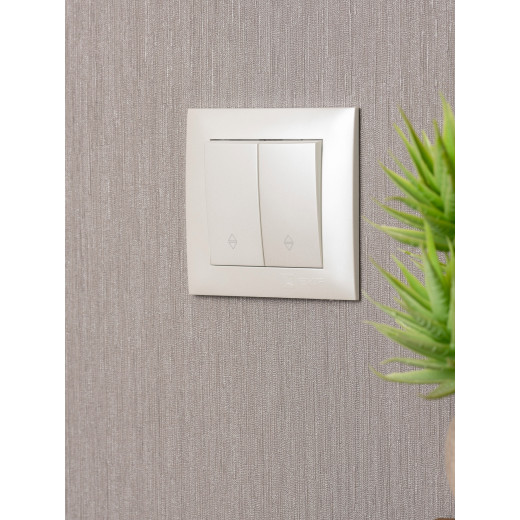 Валенсия лицевая панель выключателя 2-кл. проходного 10А жемчуг EKF PROxima