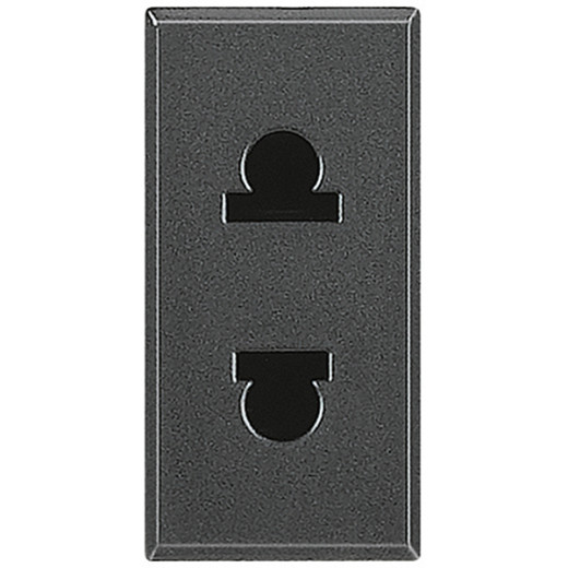 Axolute Розетка 2К, 16 А с защитными шторками Евро – Американский стандарт, цвет антрацит