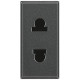 Axolute Розетка 2К, 16 А с защитными шторками Евро – Американский стандарт, цвет антрацит