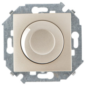 Simon 15 Шампань Светорегулятор поворотно-нажимной, 500Вт, 230В, винт.зажим