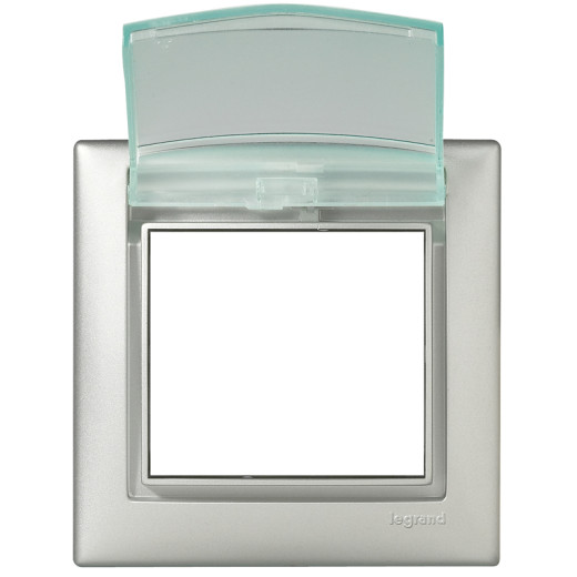 Рамка IP44 влагозащищённая c крышкой - Legrand Valena - алюминий