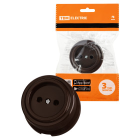 TDM Розетка 2П 10А 250В коричневая «Виви»