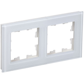 IEK BRITE DECOR Белый глянец стекло Рамка 2-м РУ-2-2-БрБ