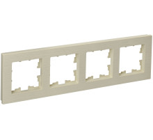 IEK BRITE DECOR Бежевый рифленый Рамка 4-м РУ-4-Бр