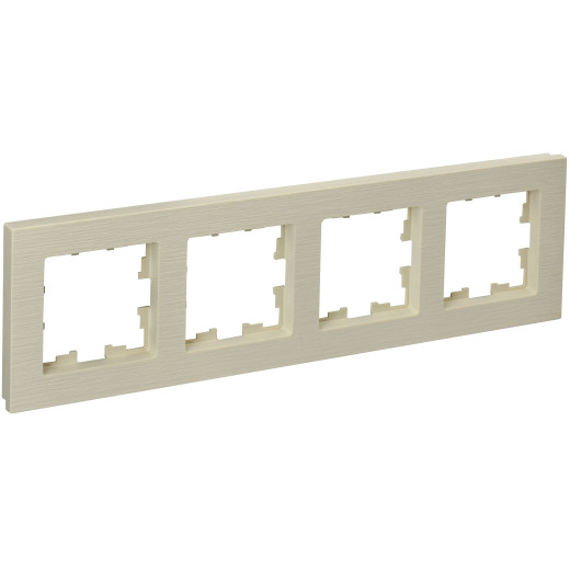 BRITE Рамка 4-мест. РУ-4-Бр беж. рифленый IEK