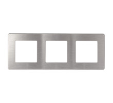 ЭРА Рамка для розеток и выключателей Серия 12 12-5103-03 на 3 поста, Сатин, алюминий